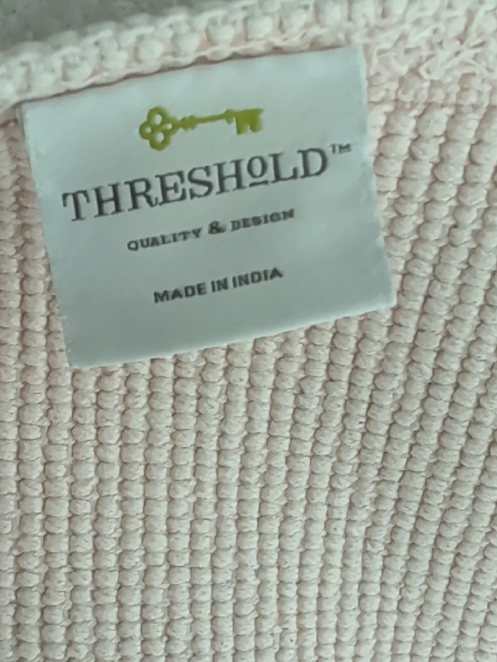 Cotton Textured Light Pink Bath Mat Threshold
